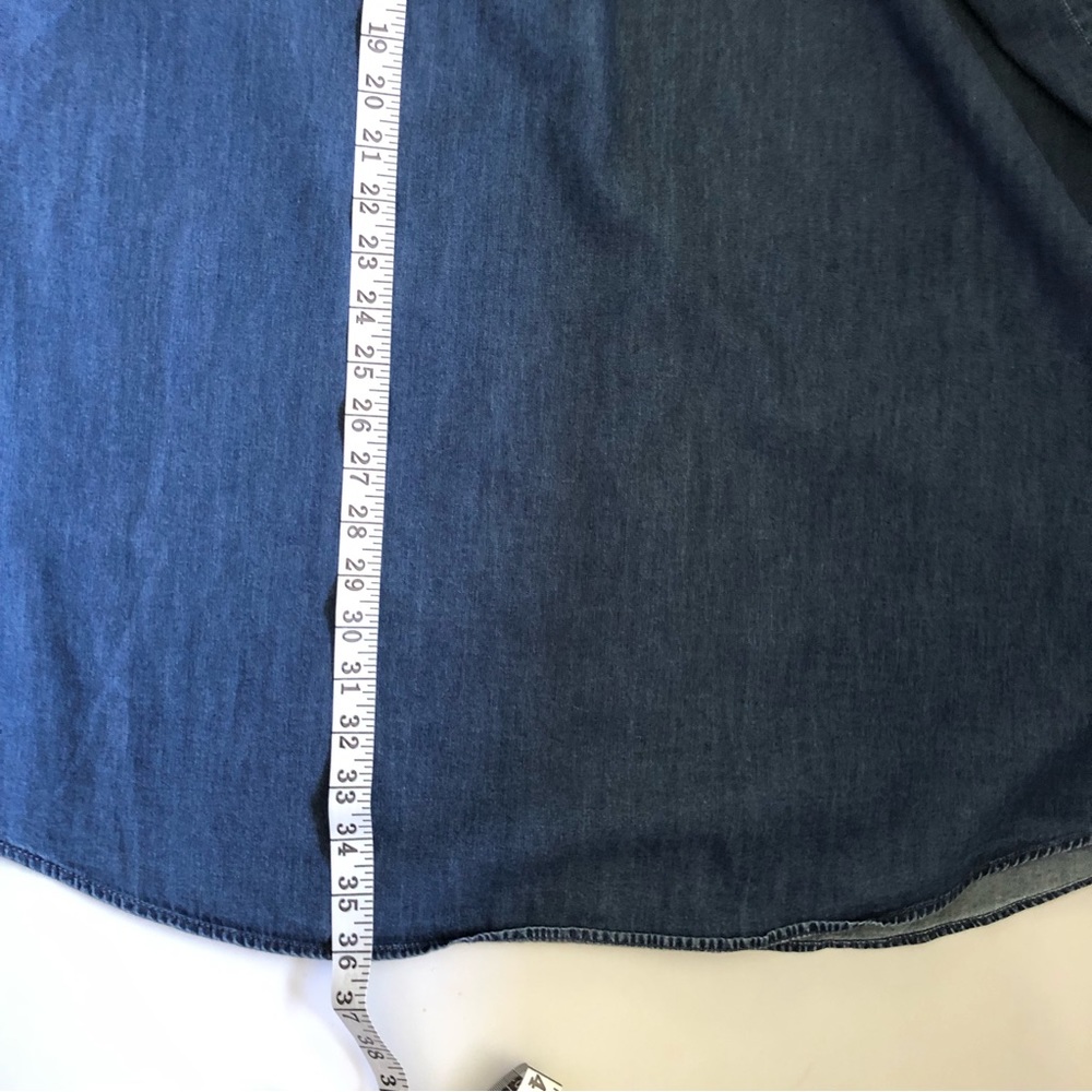 J. Jill Chambray Button Down Shirt Dress Long Sleeve Blue Size XL - Picture 11 of 11